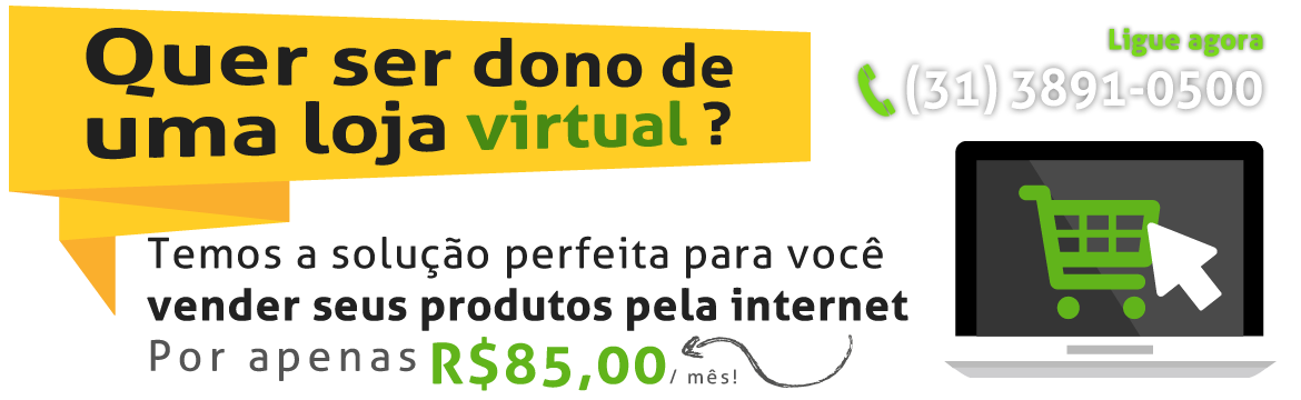 Quer ser dono de uma loja virtual? - Temos a solução perfeita para você por apenas R$85,00/mês!